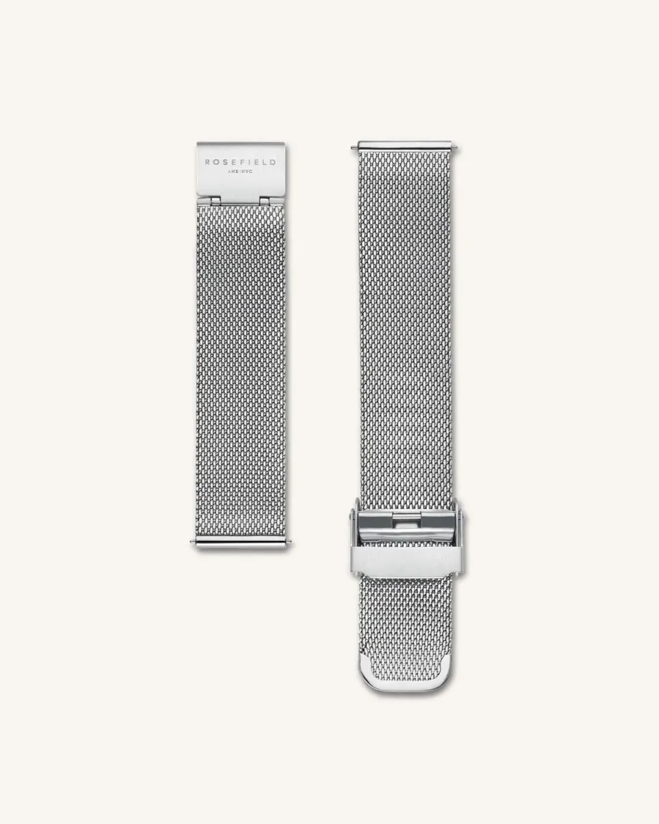 Rosefield Mesh Silver Strap klokkerem 16 mm mesh