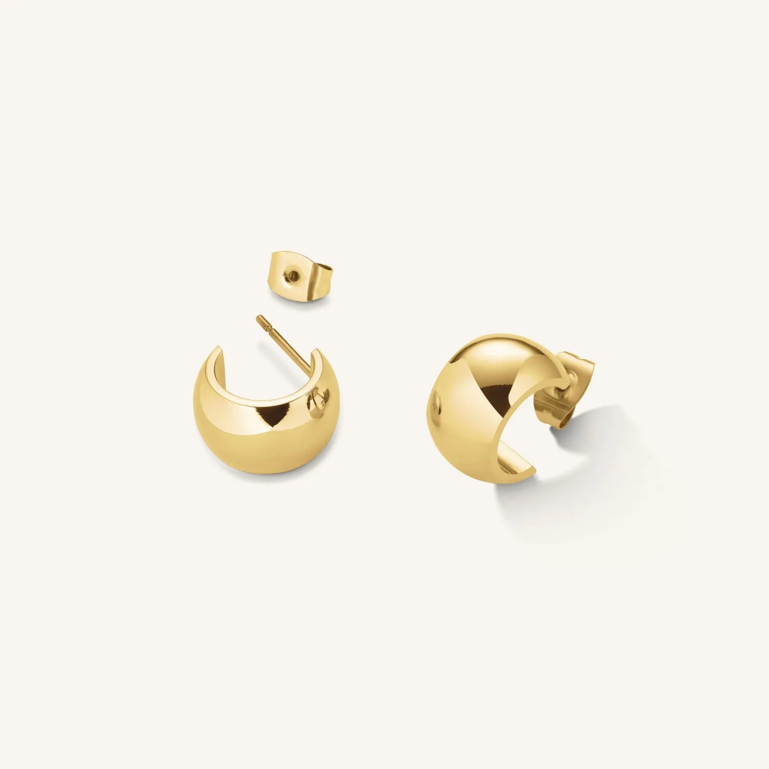 Rosefield Essentials Wide Hoops-øreringer gull