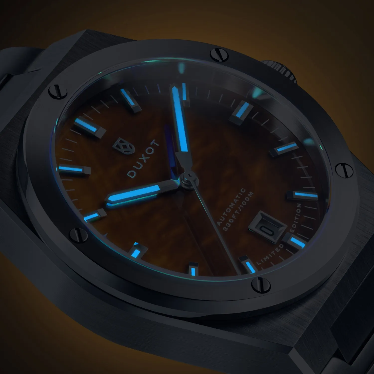 Duxot Bastia Tiger Eye klokke med natursteinskive