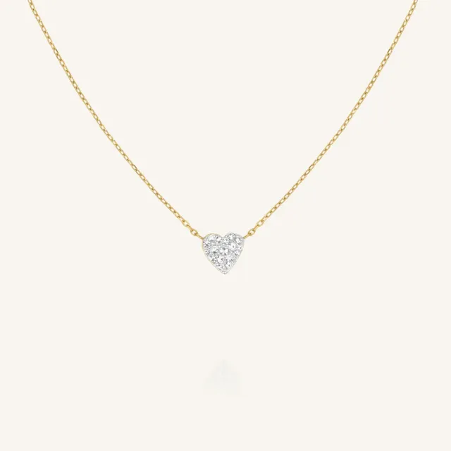 Rosefield Pavé Heart Necklace halskjede gull