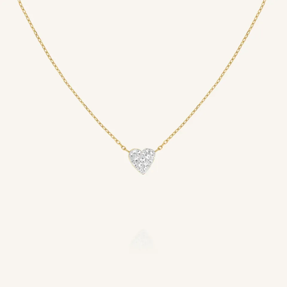 Rosefield Pavé Heart Necklace halskjede gull