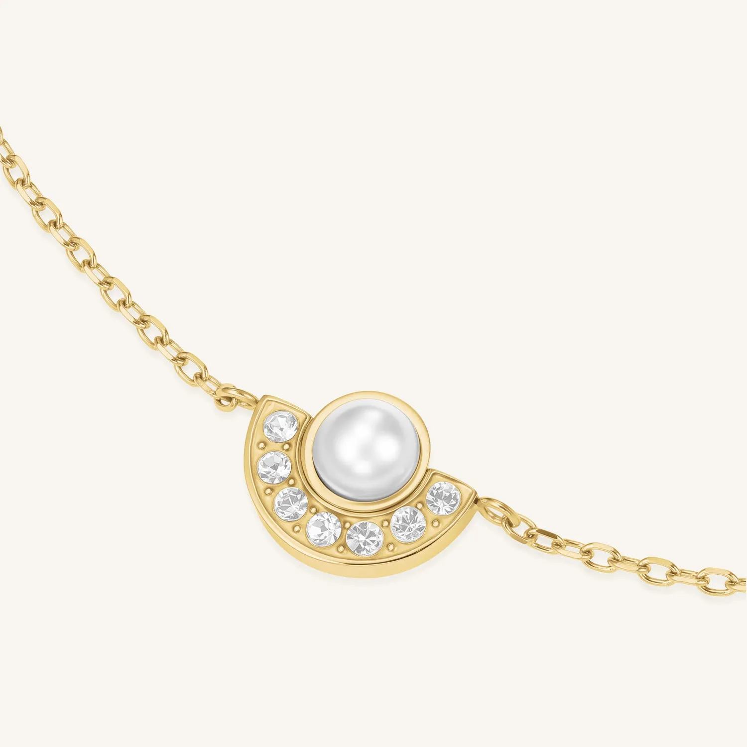 Rosefield Pearl Halo armbånd gull justerbart