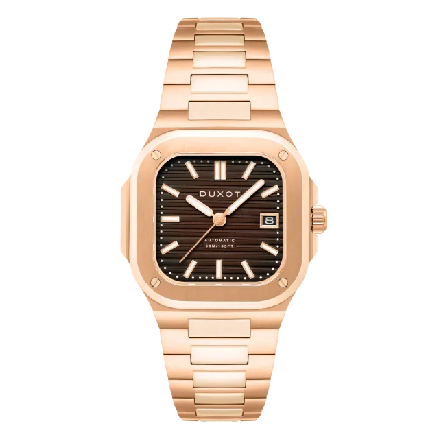 Duxot Quadrata Automatic klokke Walnut Brown 42 mm