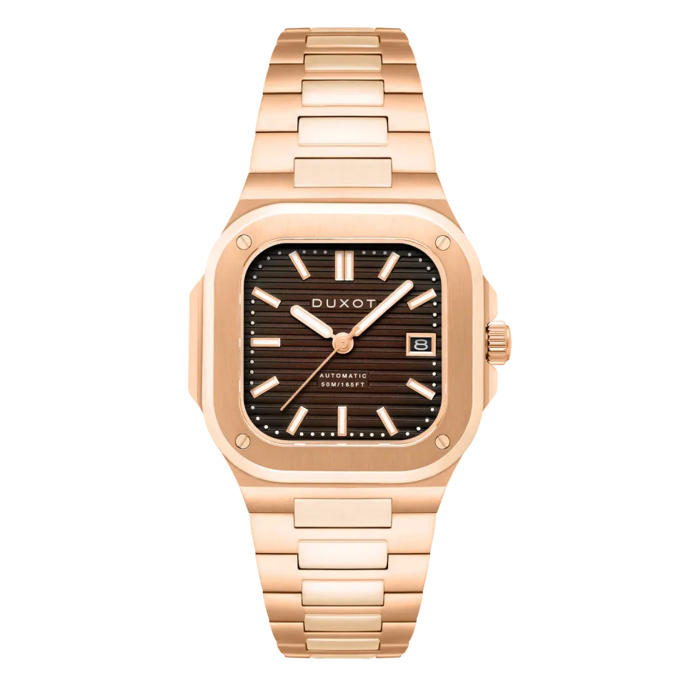 Duxot Quadrata Automatic klokke Walnut Brown 42 mm