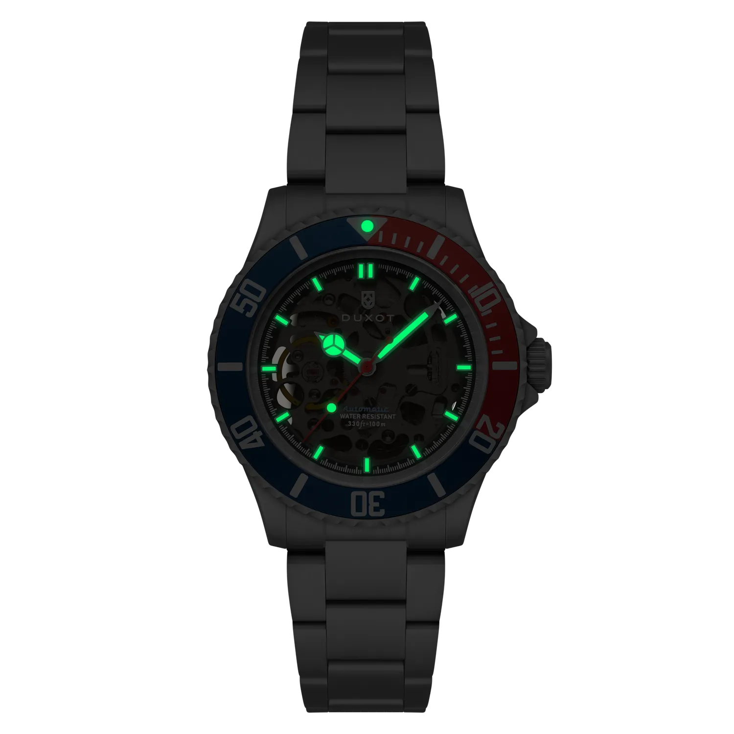 Duxot Atlantica Skeleton Diver automatisk klokke blå 100 m