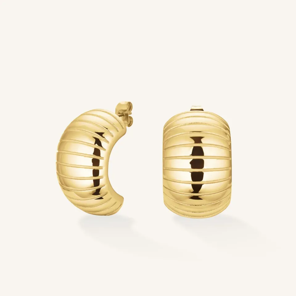 Rosefield Striped Earrings øredobber gull