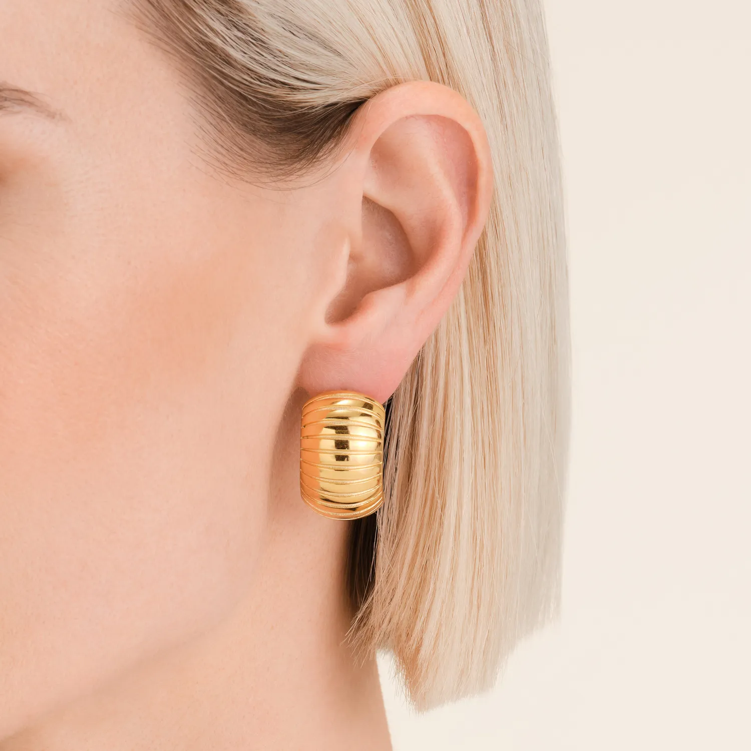Rosefield Striped Earrings øredobber gull