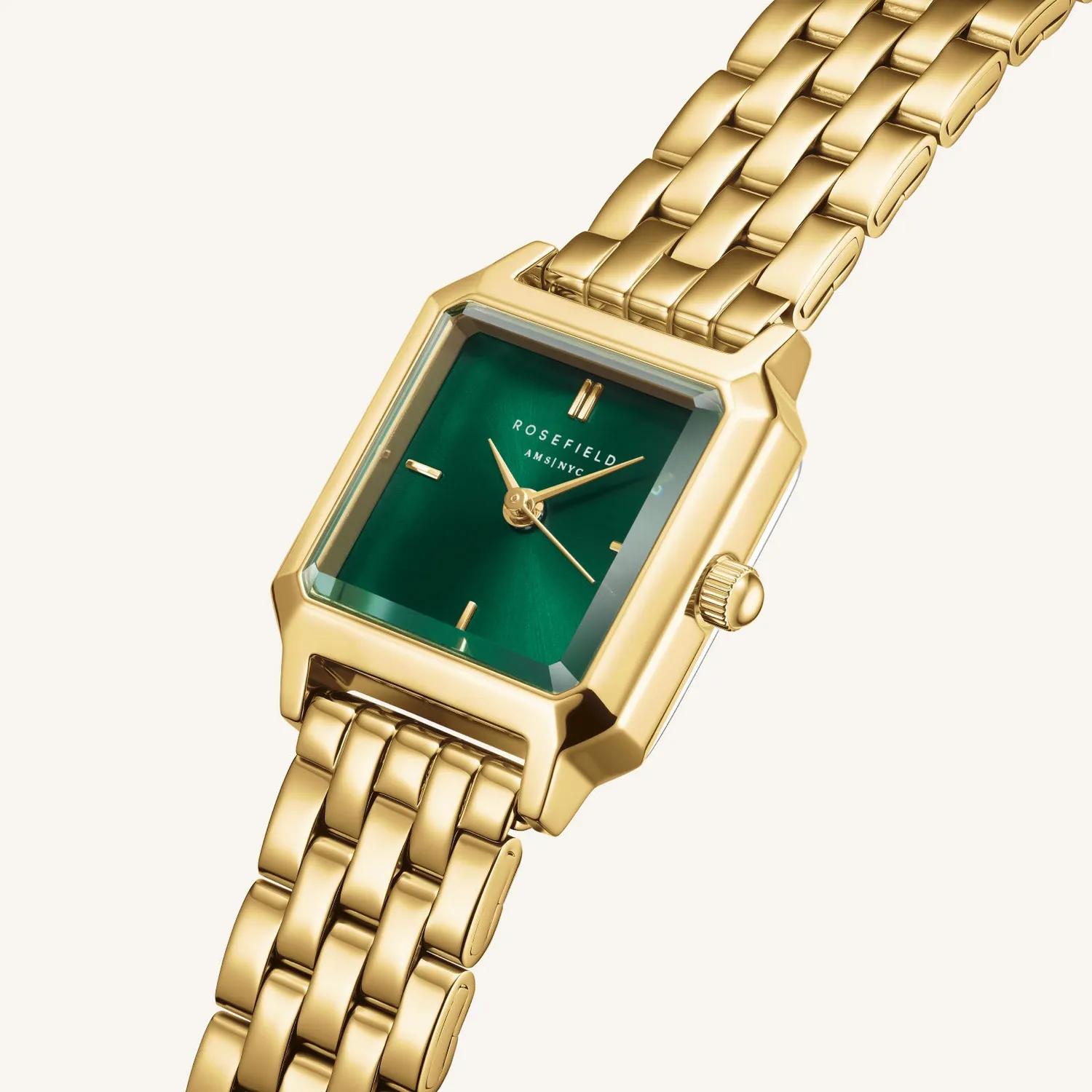 Rosefield Boxelle Boxelle Emerald klokke gull 19,5 mm grønn