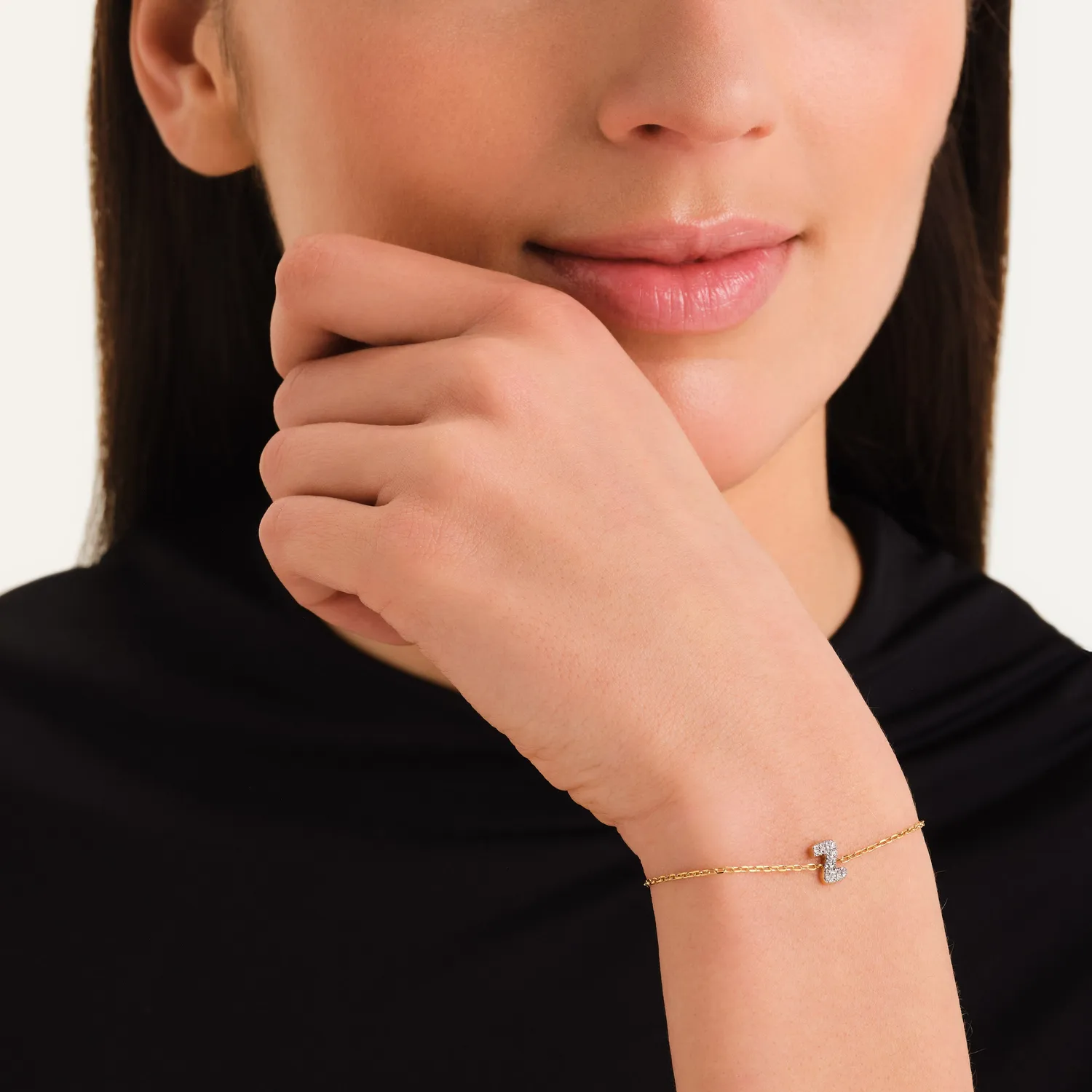 Rosefield Crystal Letter Z armbånd gull 16,5–19,5 cm