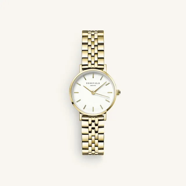 Rosefield Small Edit White Gold klokke gull 26 mm