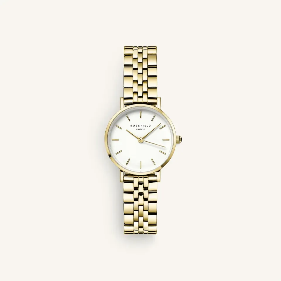 Rosefield Small Edit White Gold klokke gull 26 mm