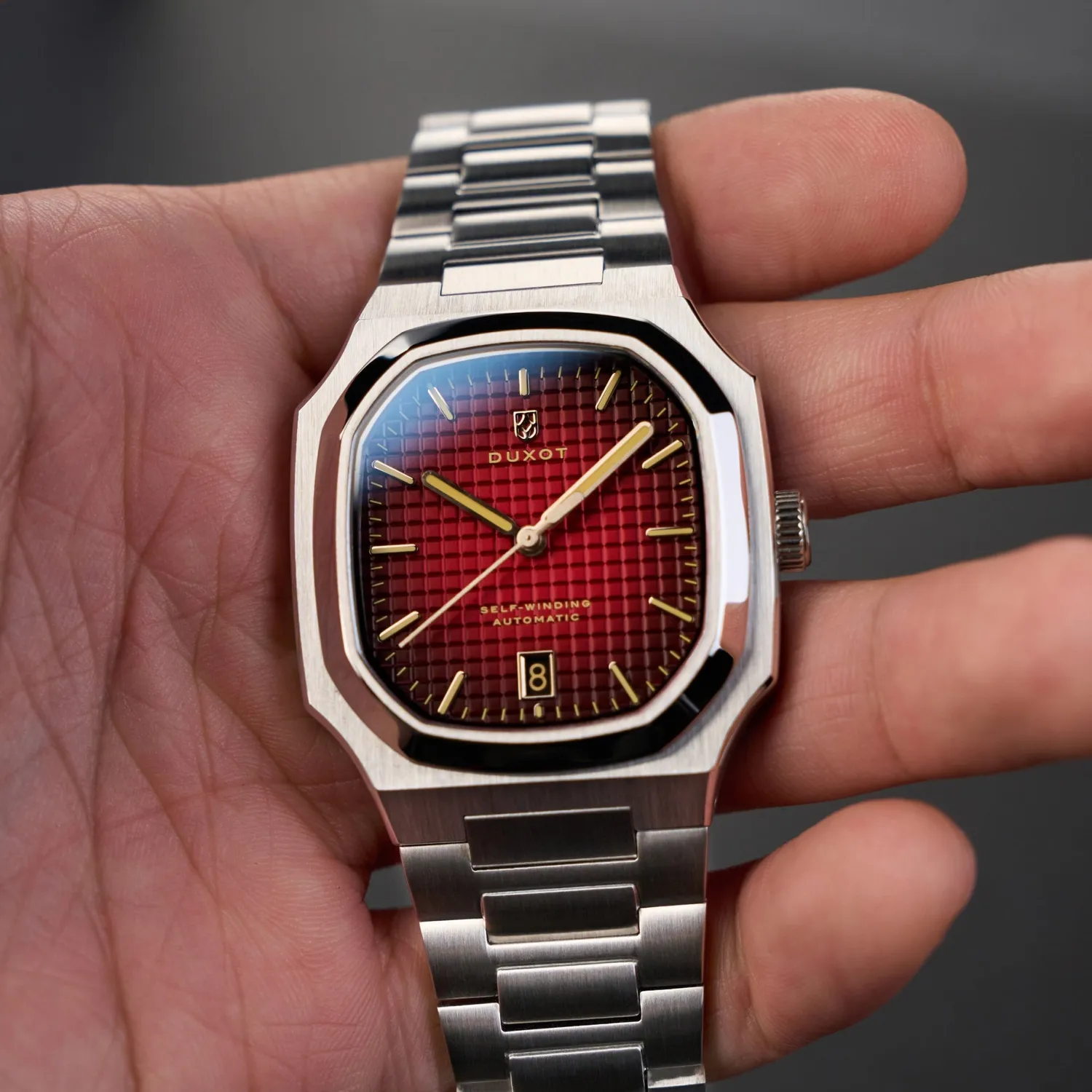 Duxot Colmar Burgundy automatisk klokke 38 mm