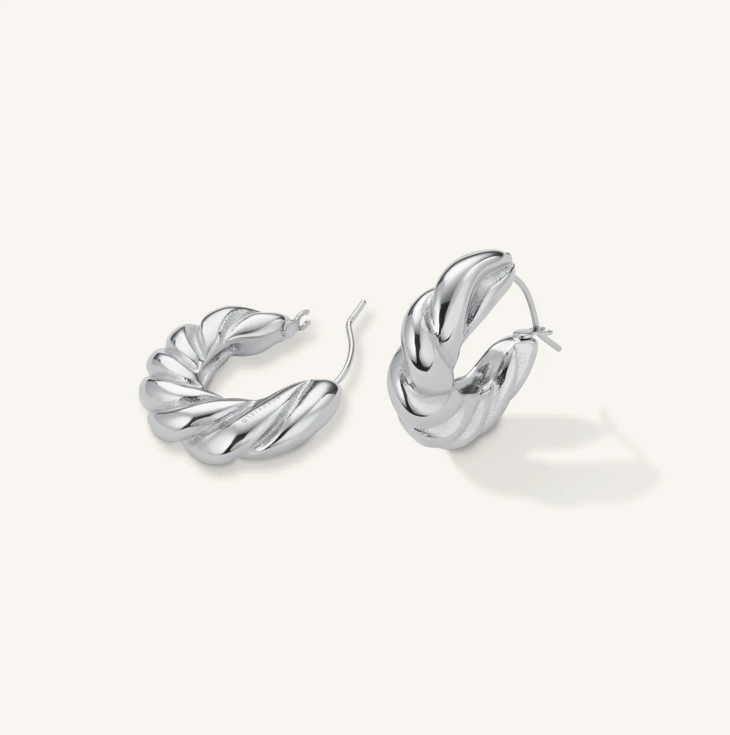 Rosefield Twisted Hoops øredobber gull sølv