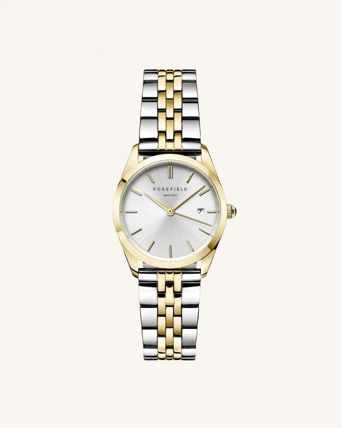 Rosefield Steel Silver Gold Tapered Strap klokkerem 33 mm