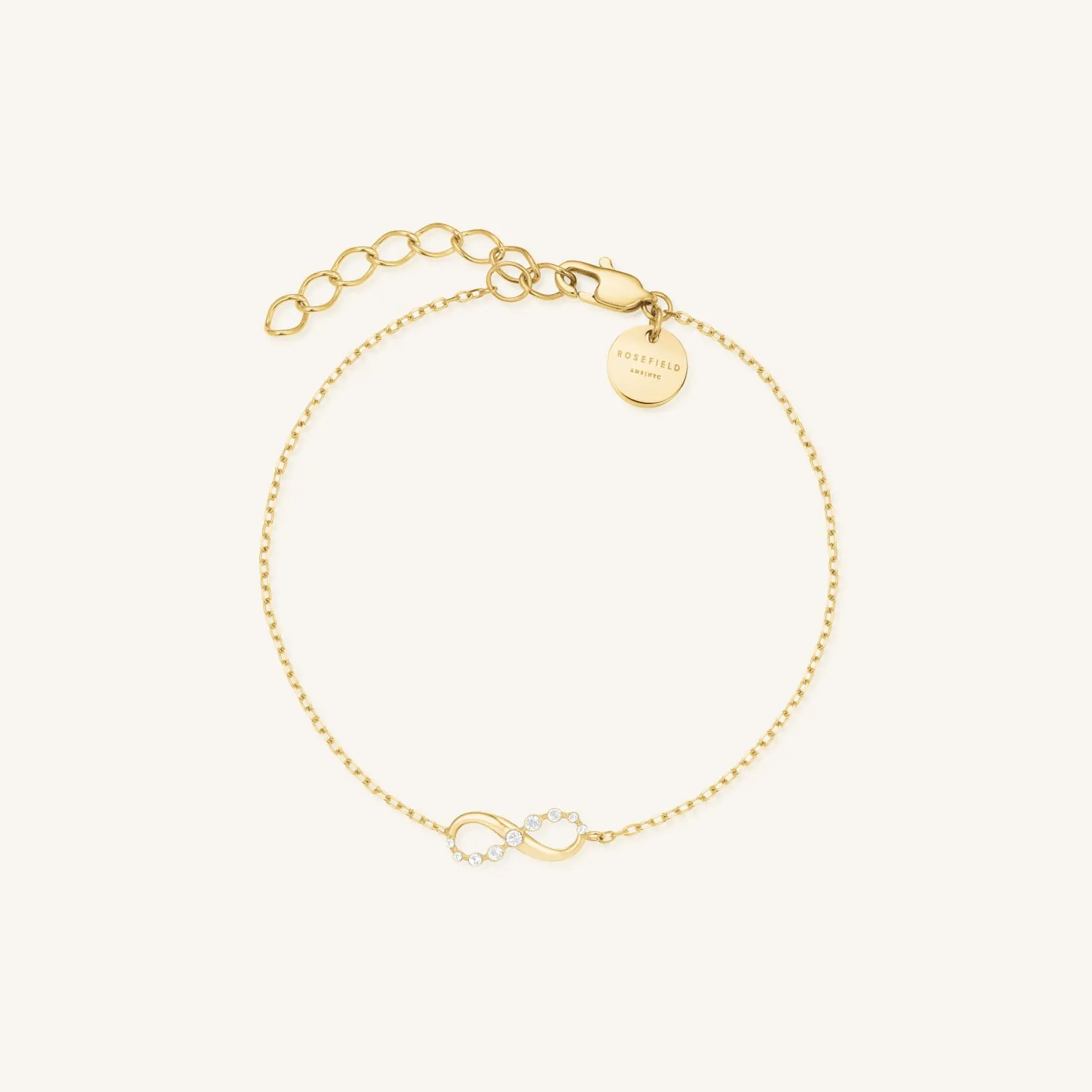 Rosefield Infinity-armbånd gullbelagt justerbart
