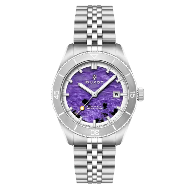 Duxot Pacifico Charoite automatisk klokke, natursteinskive