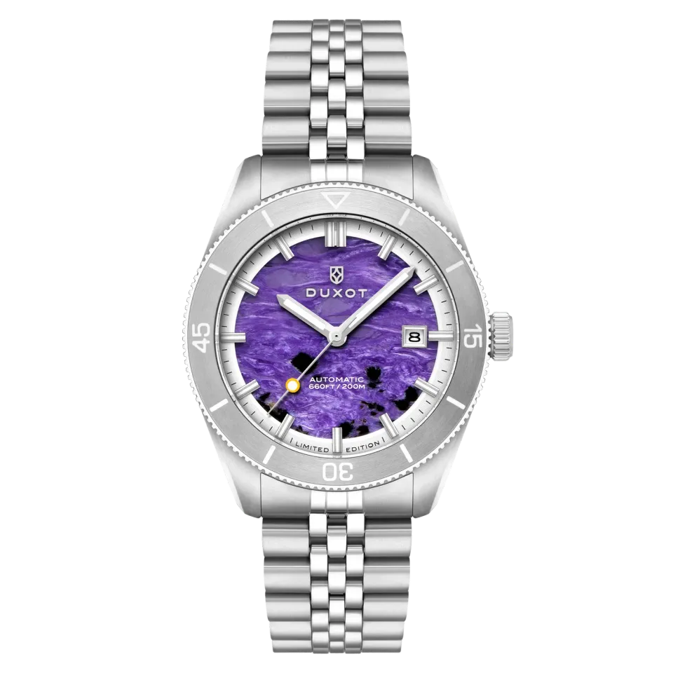 Duxot Pacifico Charoite automatisk klokke, natursteinskive