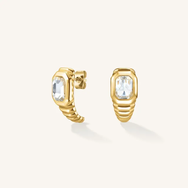 Rosefield Essentials Octagon Ridged Studs ørestikker gull
