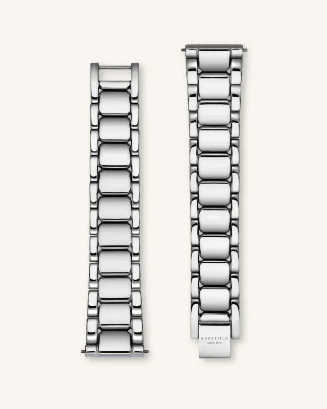 Rosefield Silver Strap klokkerem sølv 16 mm stål