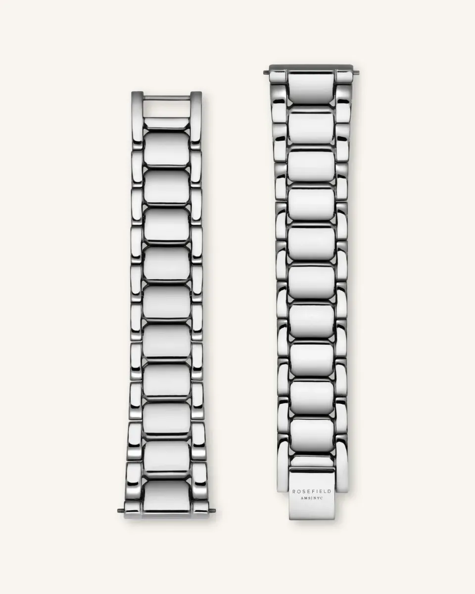 Rosefield Silver Strap klokkerem sølv 16 mm stål