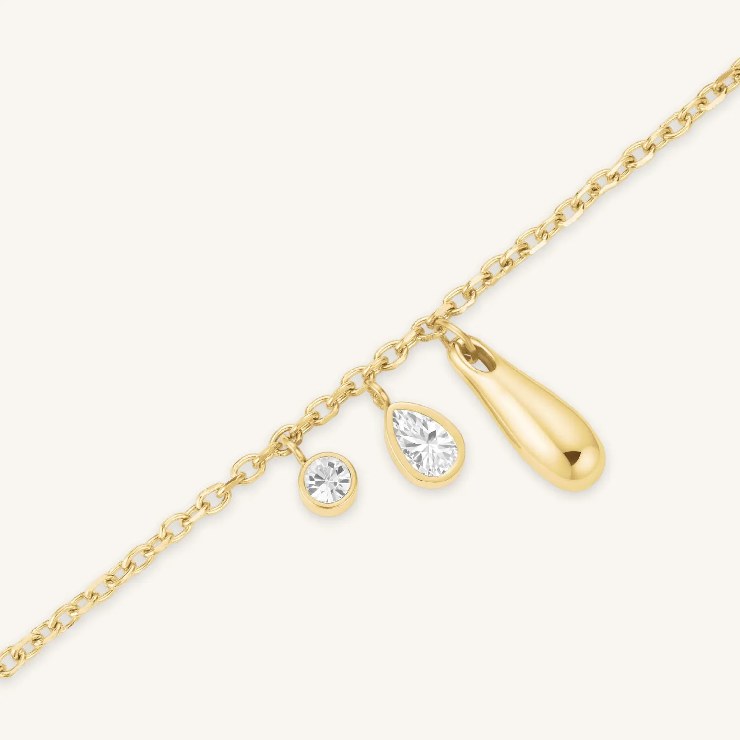 Rosefield Charms Bracelet armbånd gull justerbart