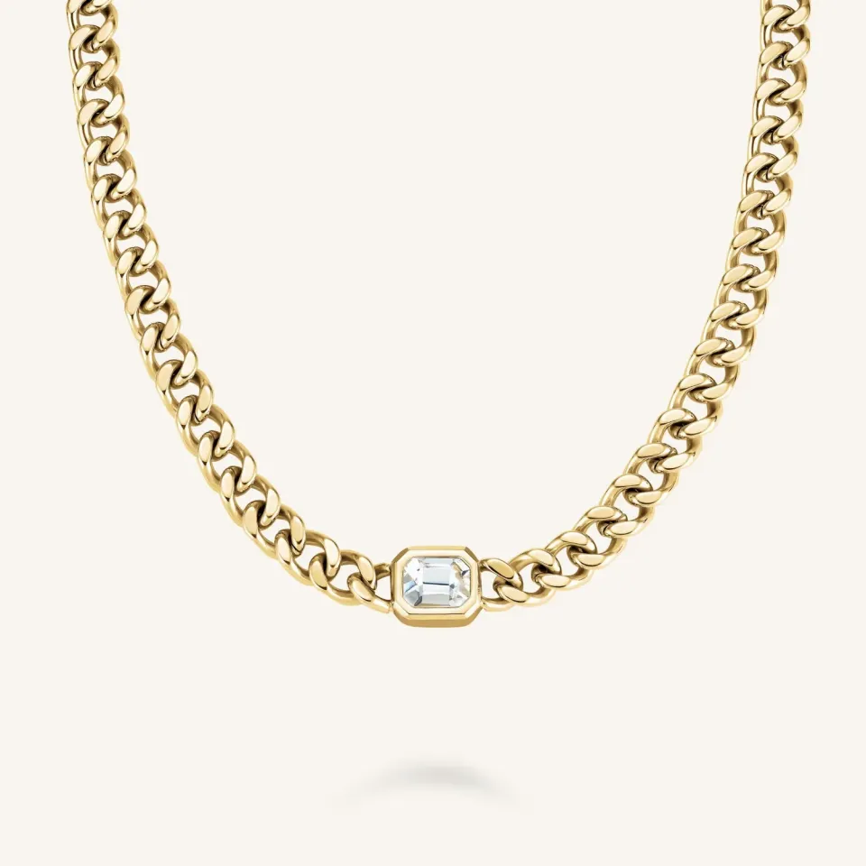 Rosefield Octagon Choker halskjede gull 38–44 cm