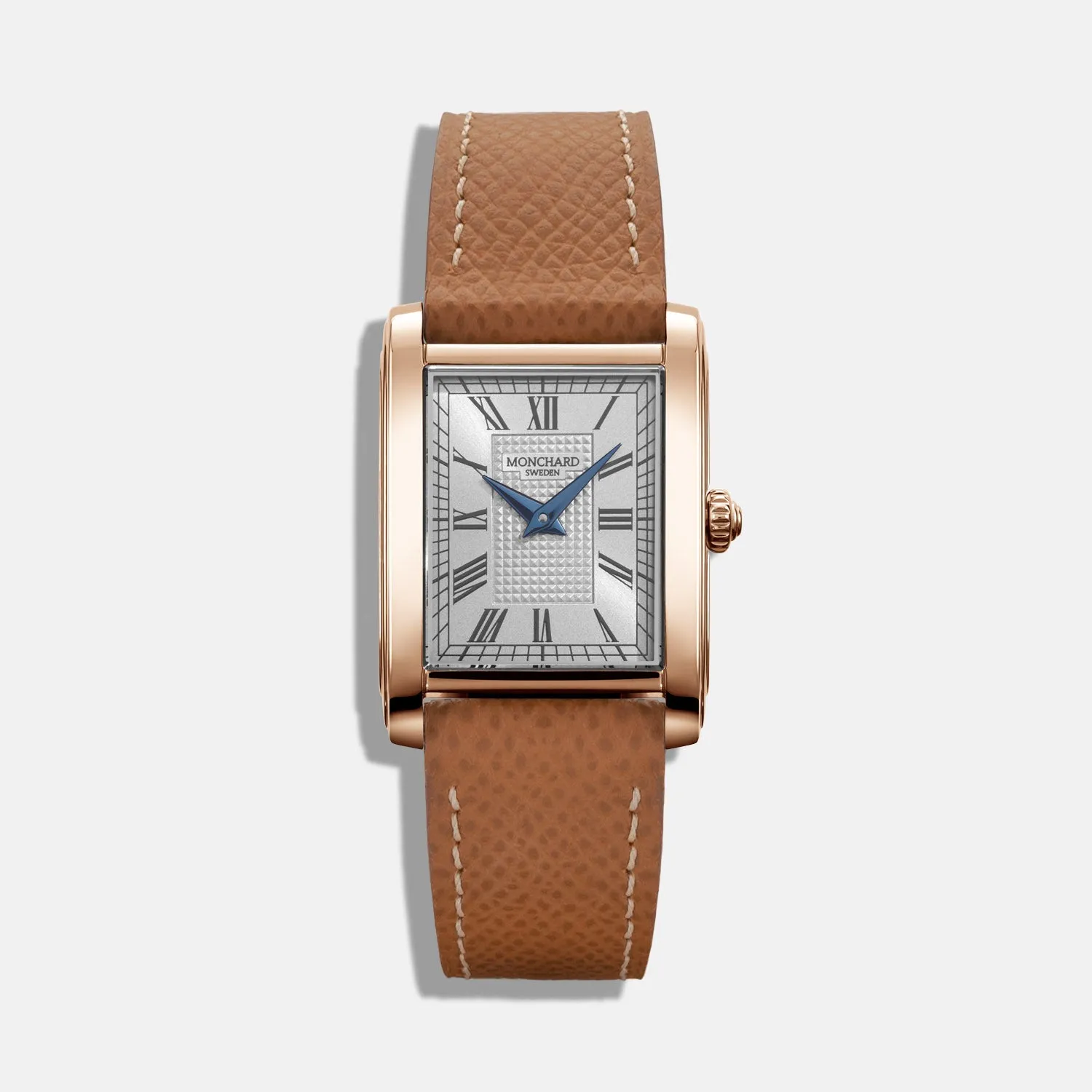 MonChard Classic White on Strap klokke roségull skinnrem