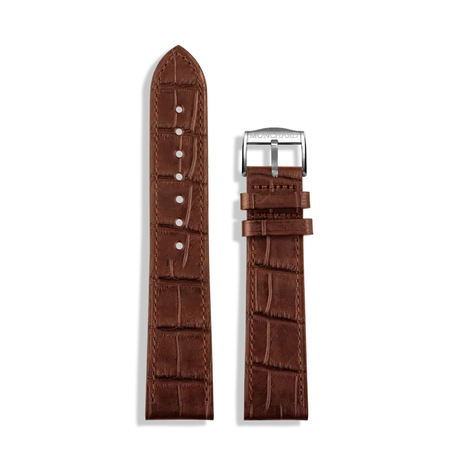 MonChard Croco Light Brown klokkerem, 18 mm, kalveskinn