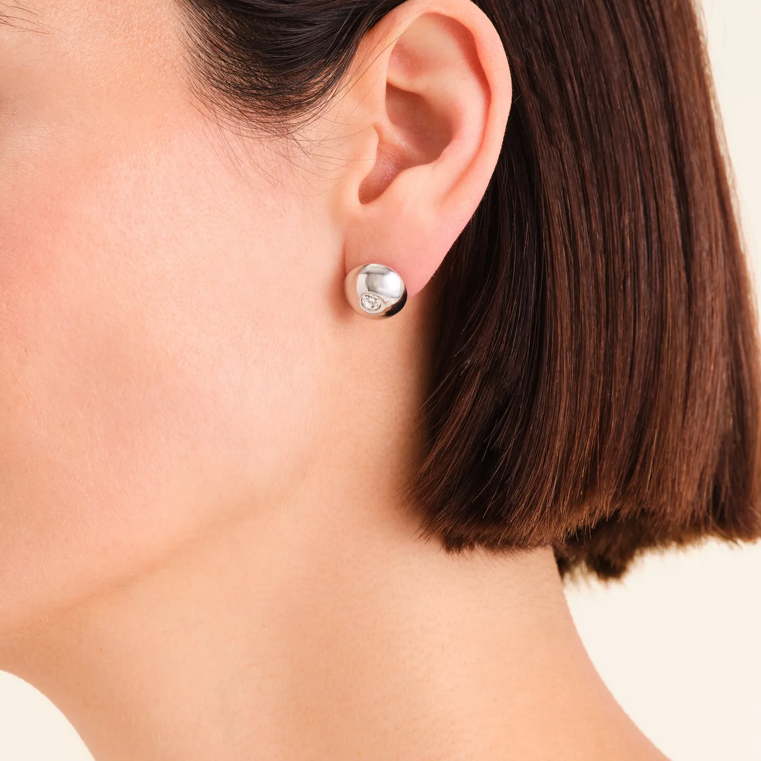 Rosefield Solitaire Studs øredobber gull sølv