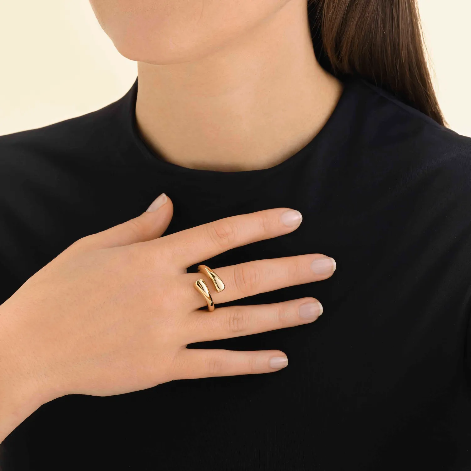 Rosefield Essentials Hugged Ring gullbelagt ring