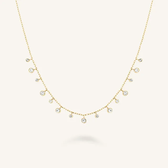 Rosefield Multi-Crystal Necklace halskjede gullbelagt