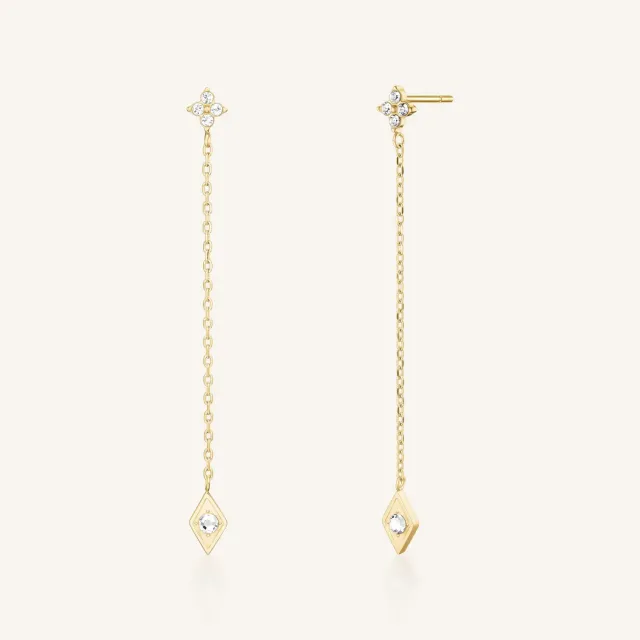 Rosefield Star Pendant Earring øredobb gull 6 cm