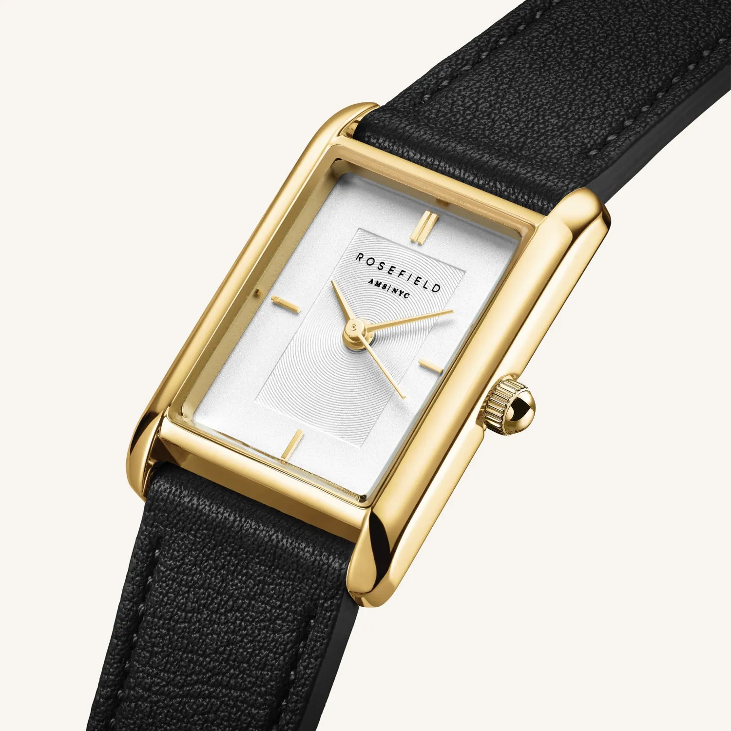 Rosefield Heirloom Black Leather klokke sort skinnrem