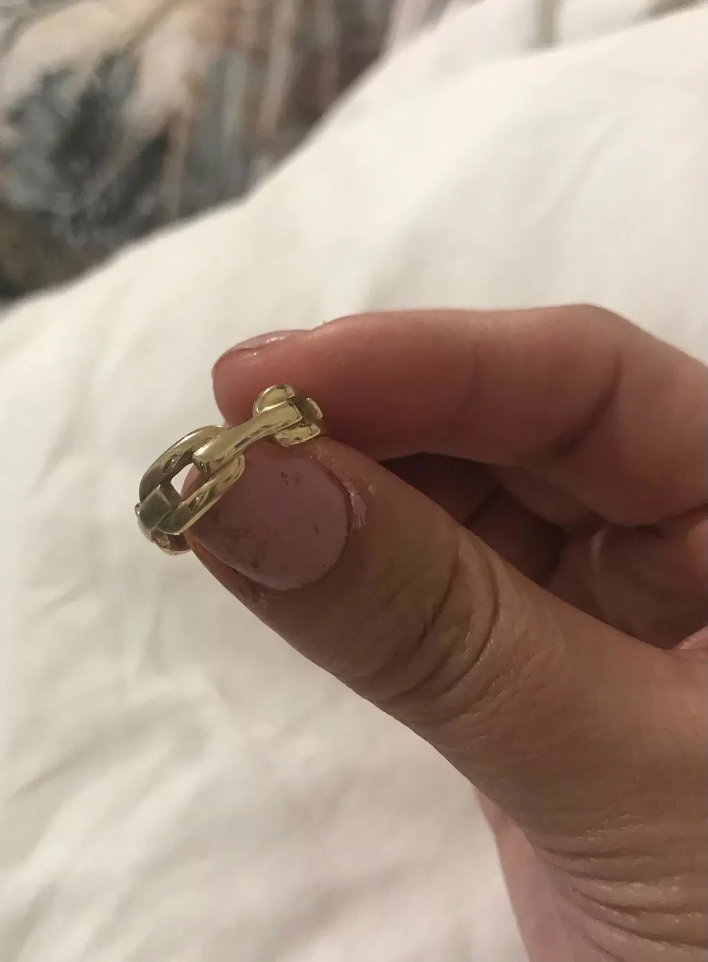 Rosefield Essentials Linked Ring gullring gullbelagt stål