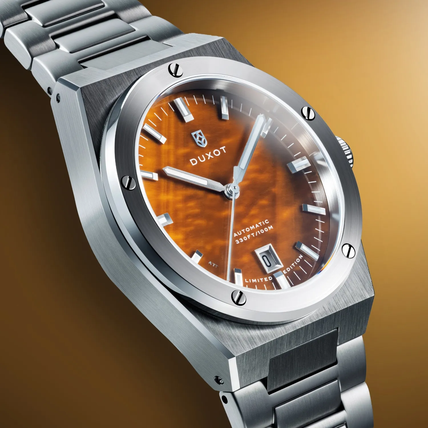 Duxot Bastia Tiger Eye klokke med natursteinskive