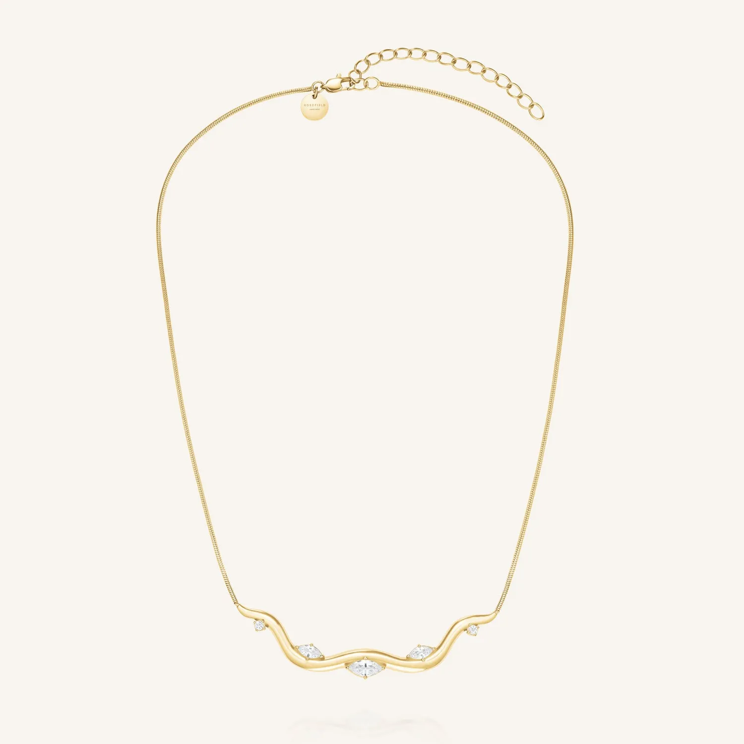 Rosefield Essentials Wave Choker halskjede gull 40–46 cm snakekjede