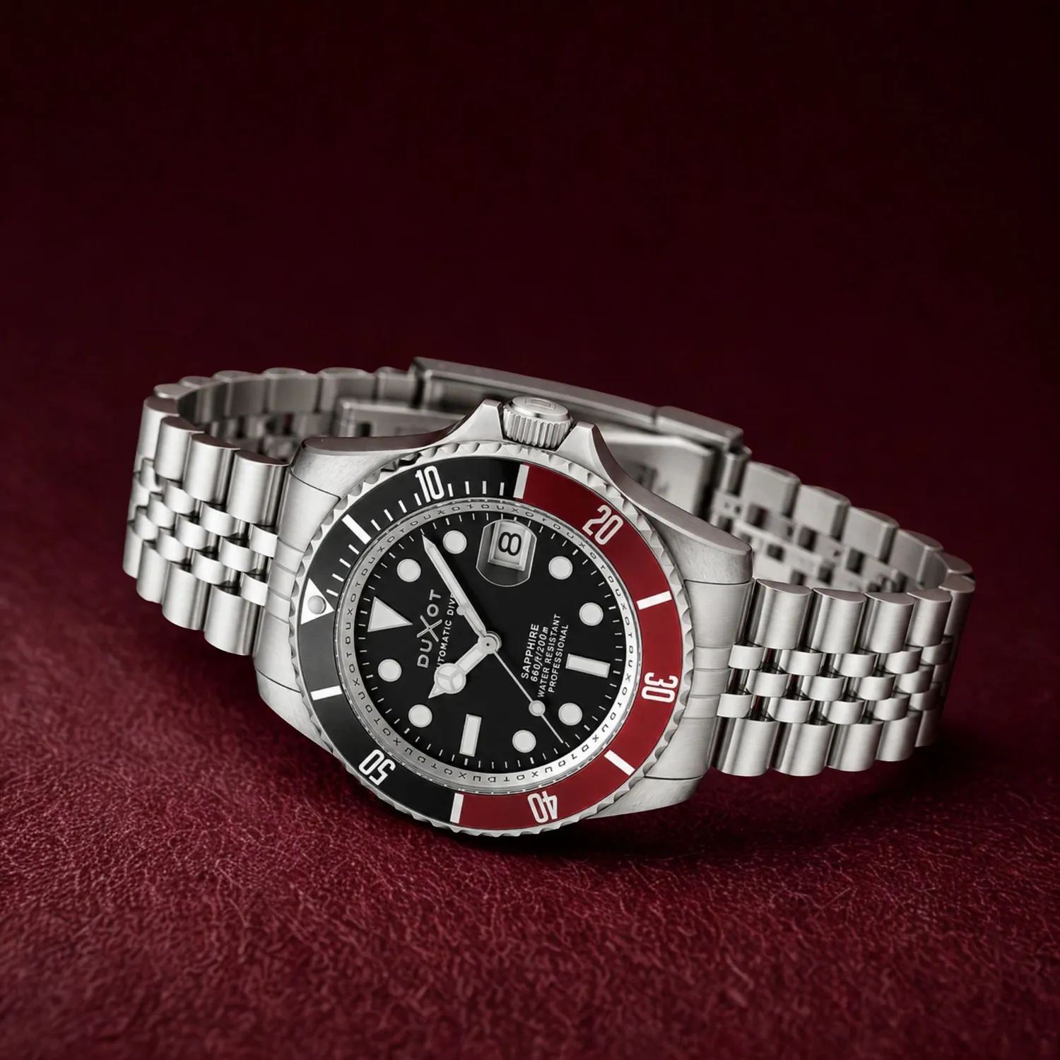 Duxot Atlantica Diver Automatic klokke Jade Black 20 ATM