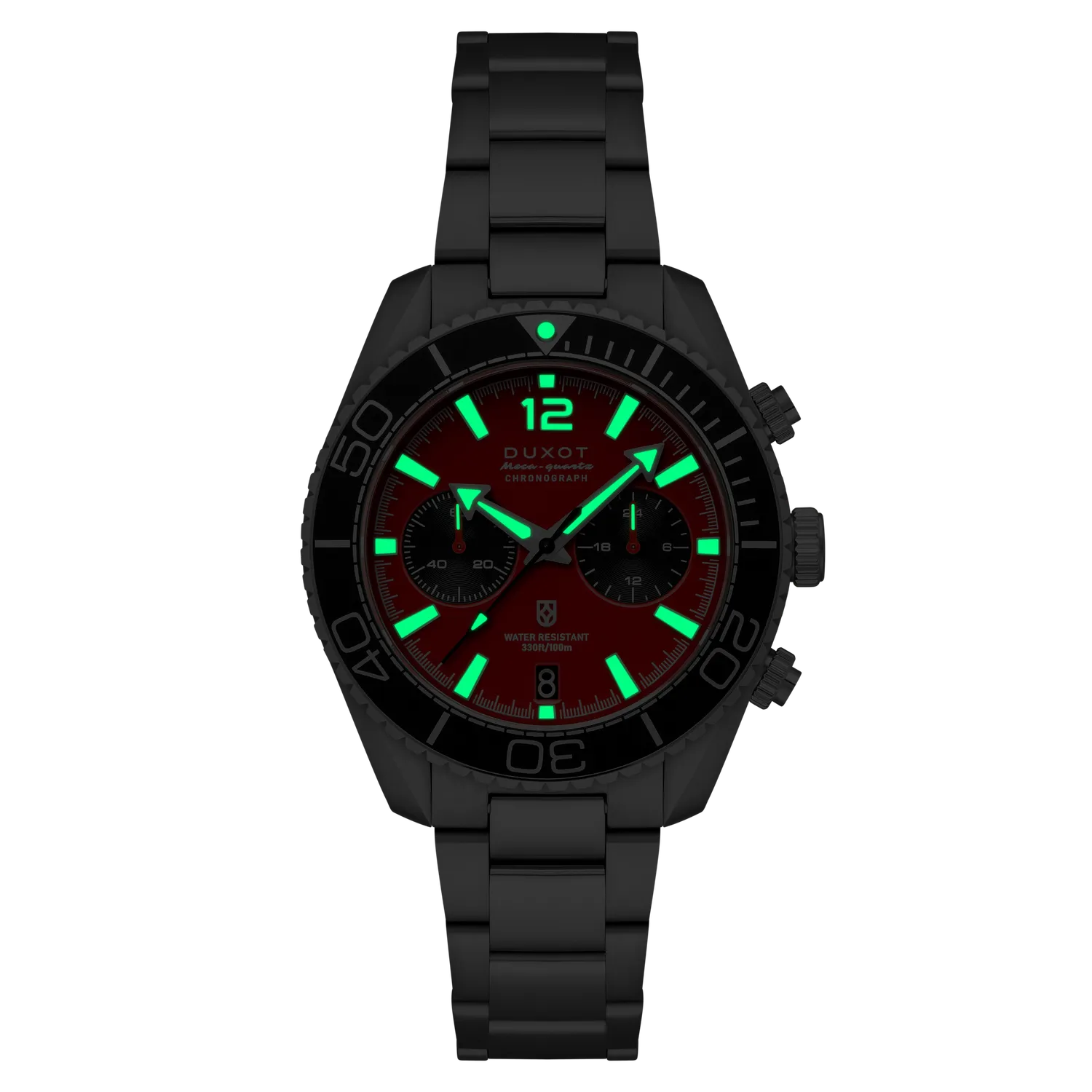 Duxot Tiburon Brick Red klokke med stållenk