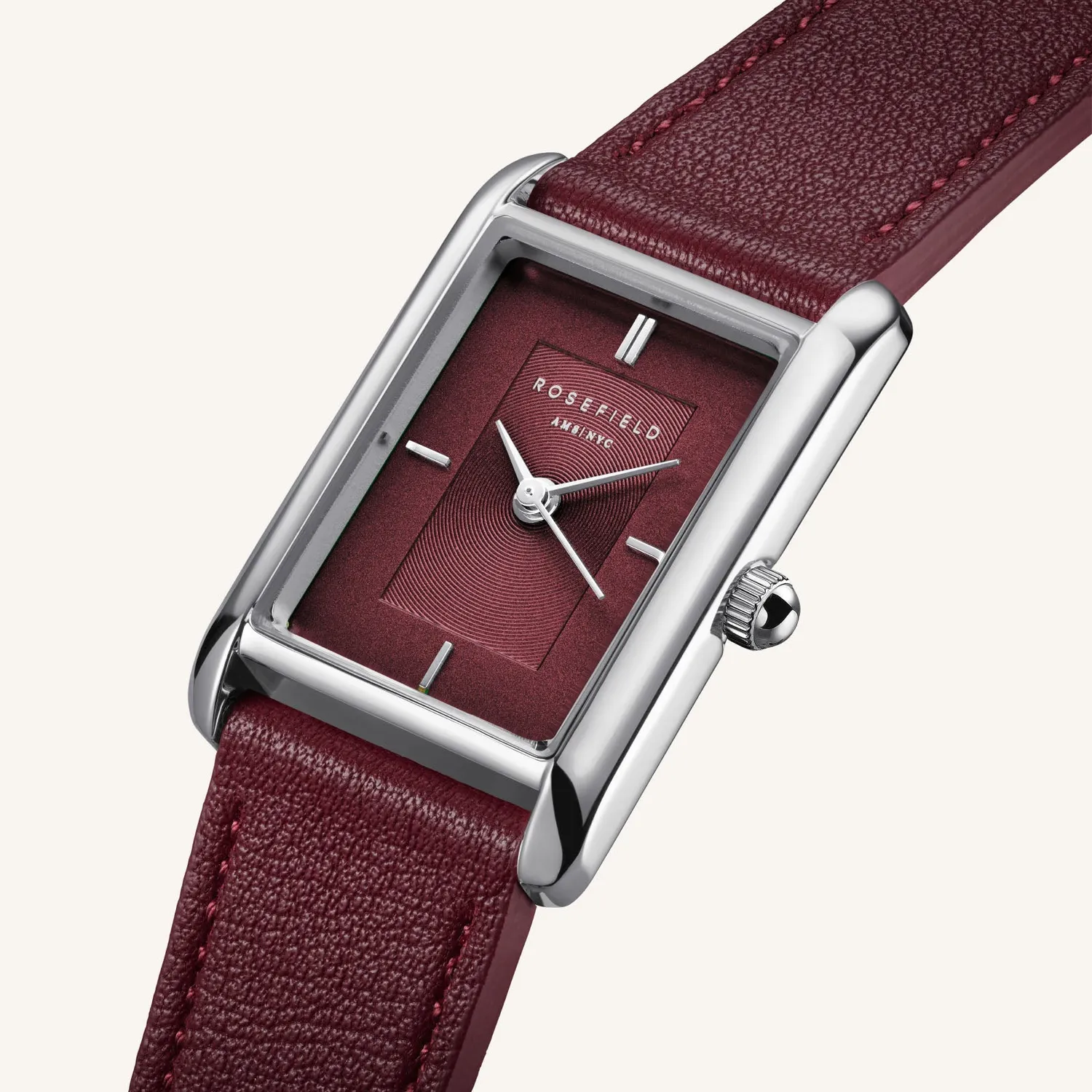 Rosefield Heirloom Burgundy klokke burgunder lærrem