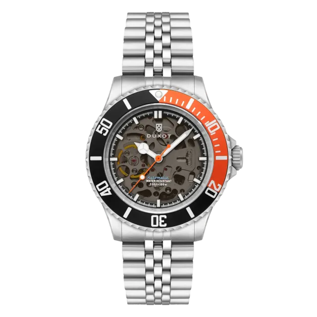 Duxot Atlantica Skeleton Diver Automatic dykkerklokke Orange Black 100 m