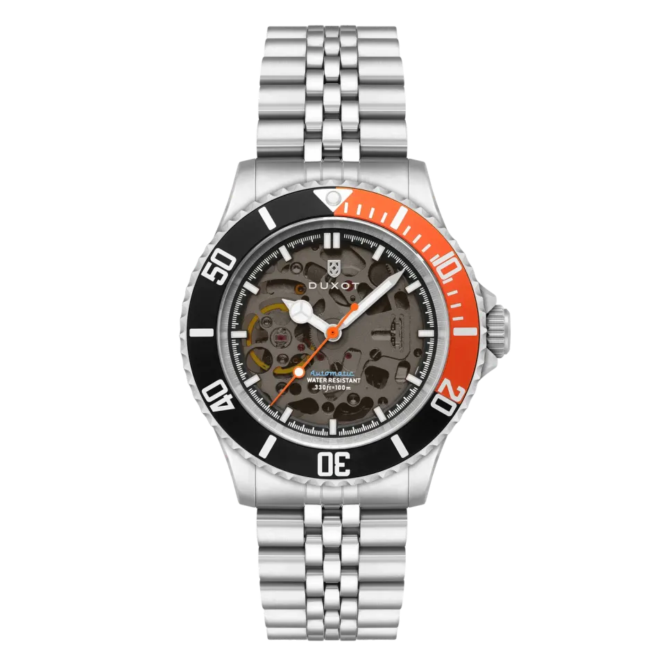 Duxot Atlantica Skeleton Diver Automatic dykkerklokke Orange Black 100 m