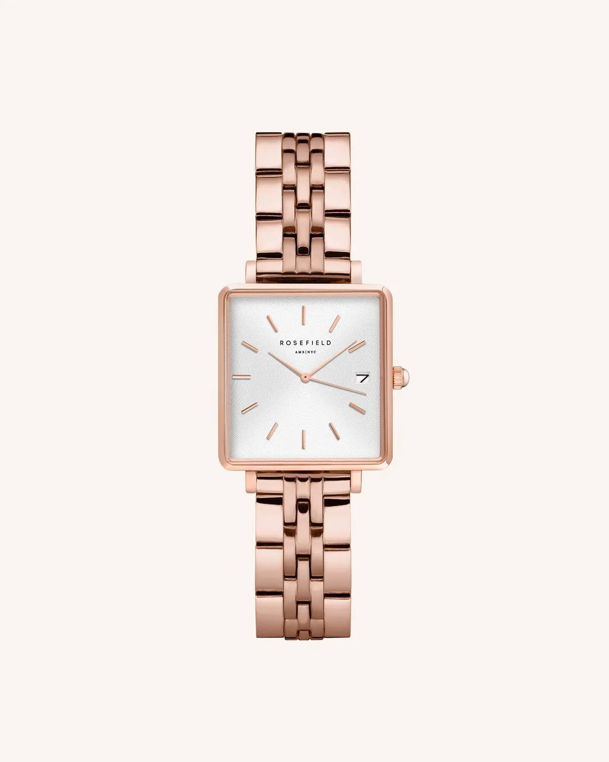 Rosefield Boxy XS klokkerem 14 mm roségull i stål