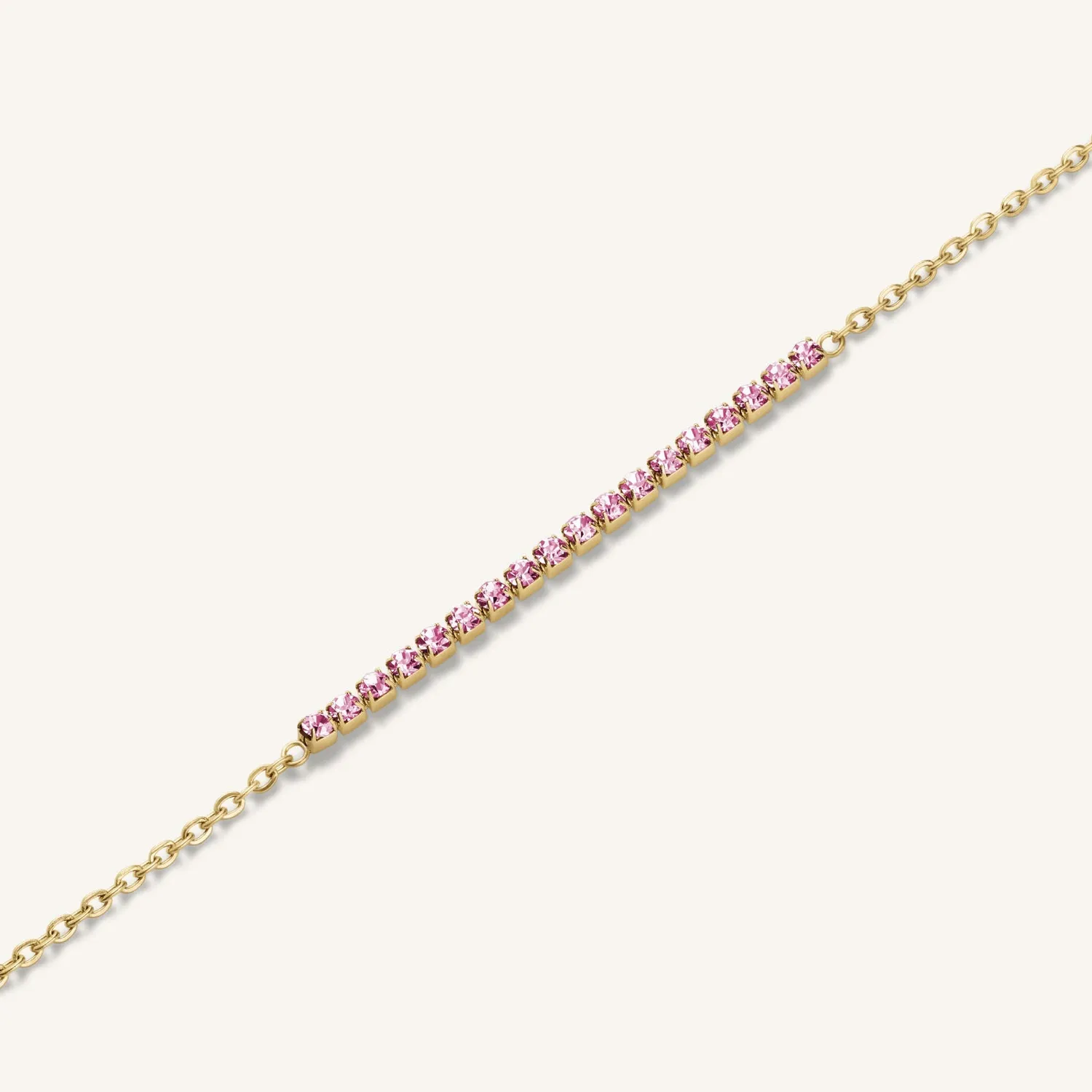 Rosefield Tennis Bracelet armbånd roségull, justerbart stål