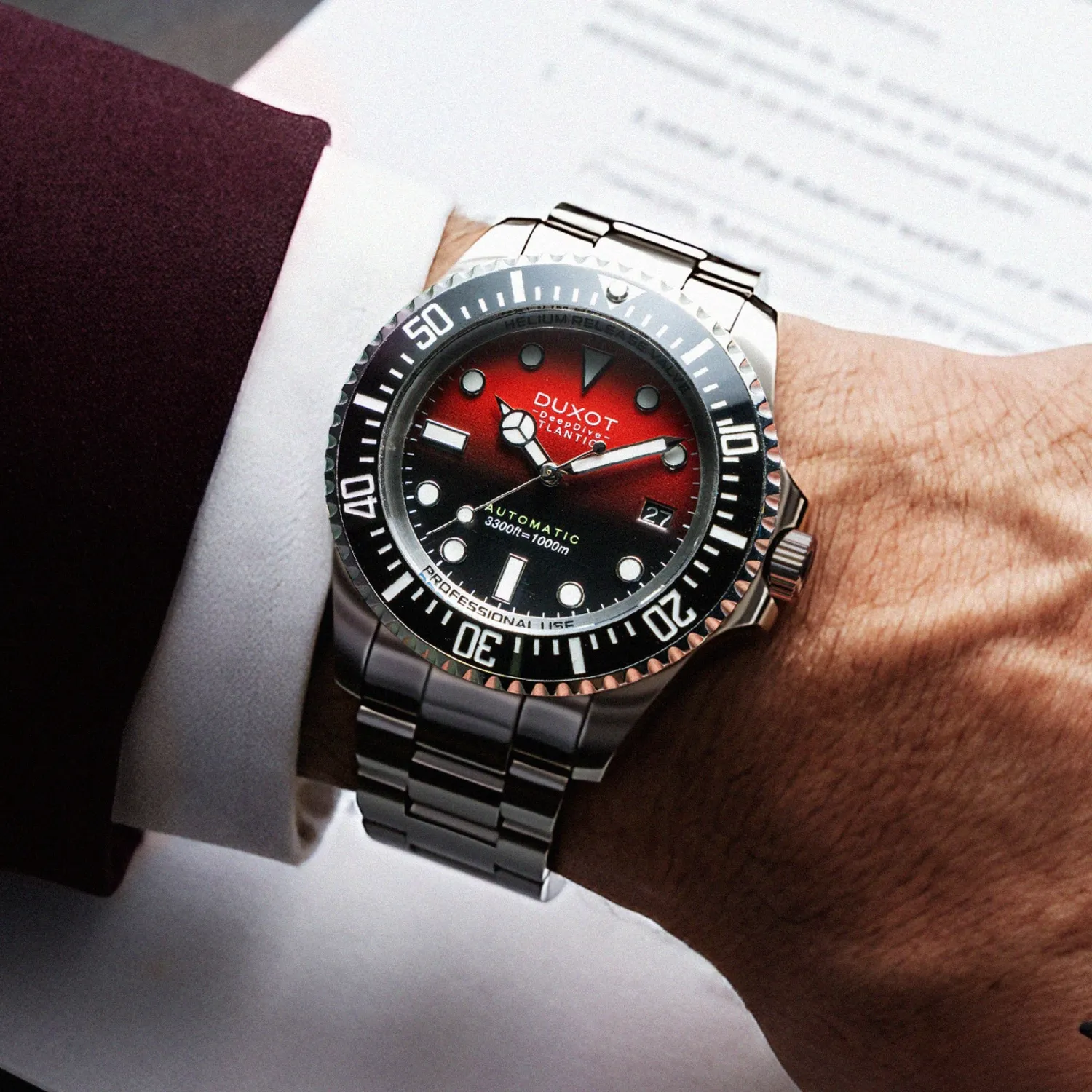 Duxot Atlantica Deep Dive Automatic Ochre dykkerklokke