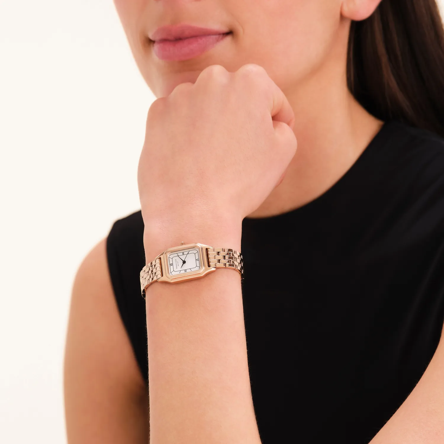 Rosefield Ivy Rose Gold klokke roségull 21 × 26 mm
