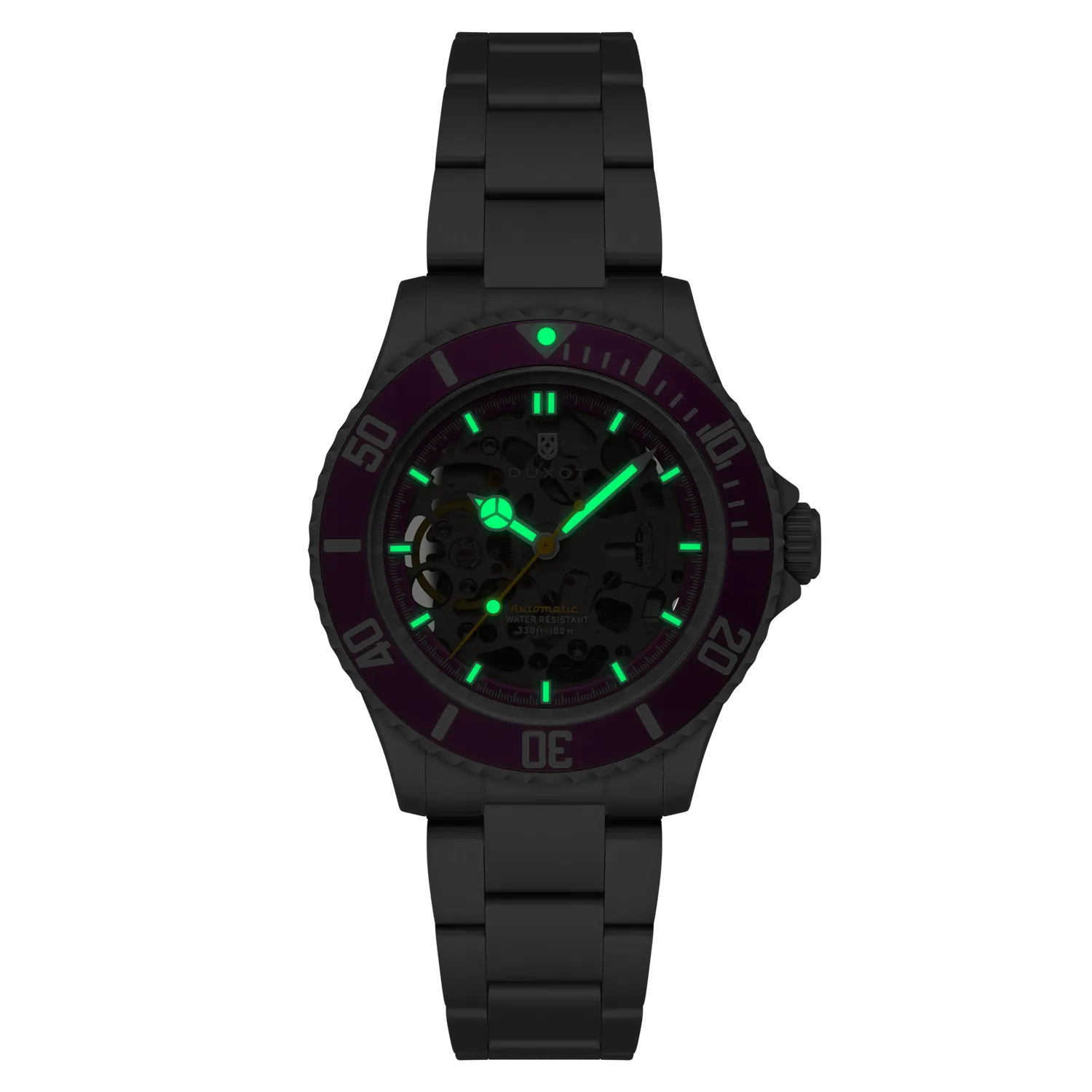 Duxot Atlantica Skeleton Diver Automatic Sunset Purple klokke 100 m