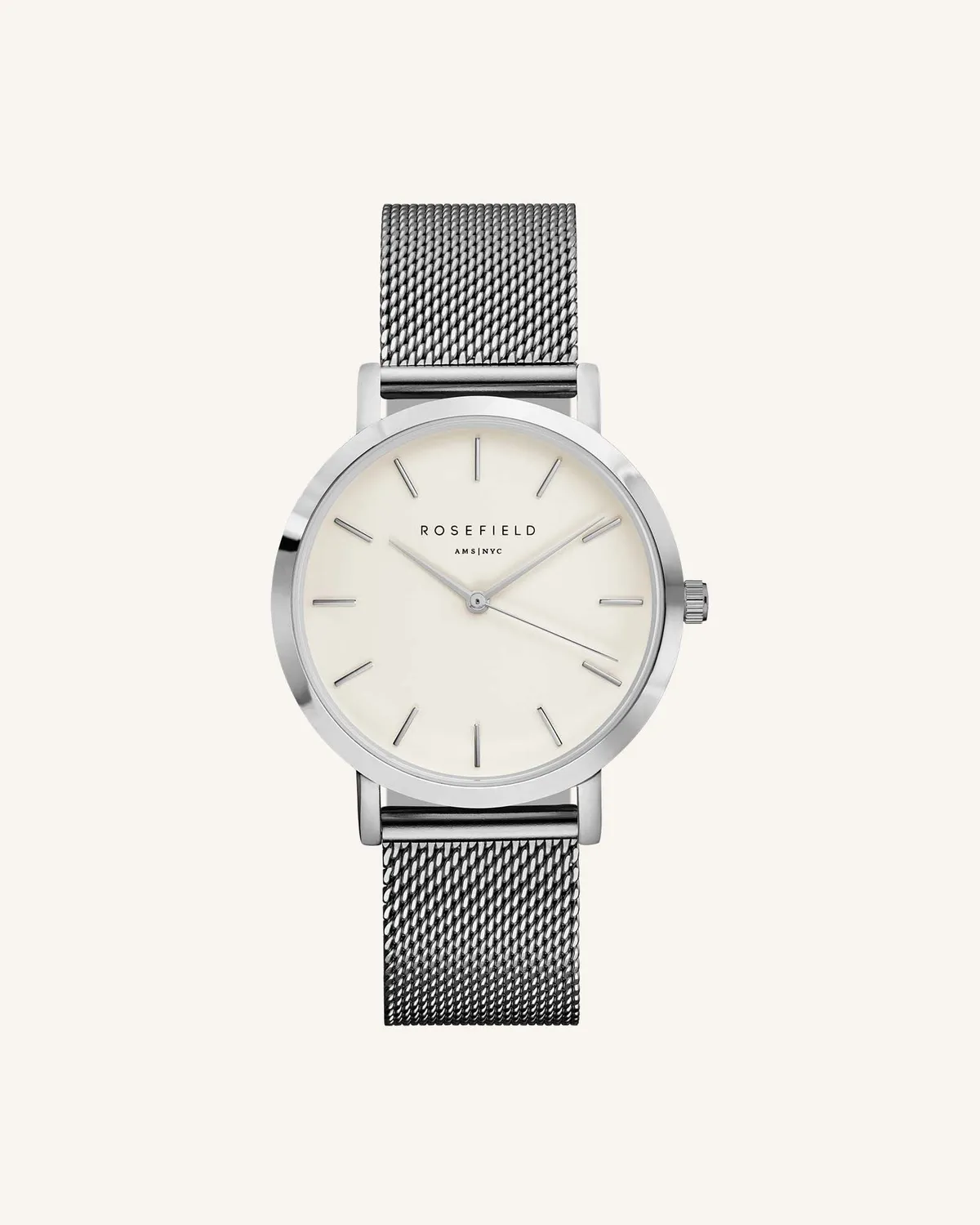 Rosefield Mesh Silver Strap klokkelenke 38 mm 18 mm