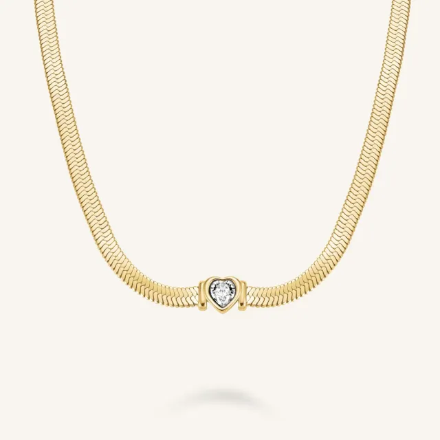 Rosefield Snake Heart Choker halskjede gull 38–42 cm