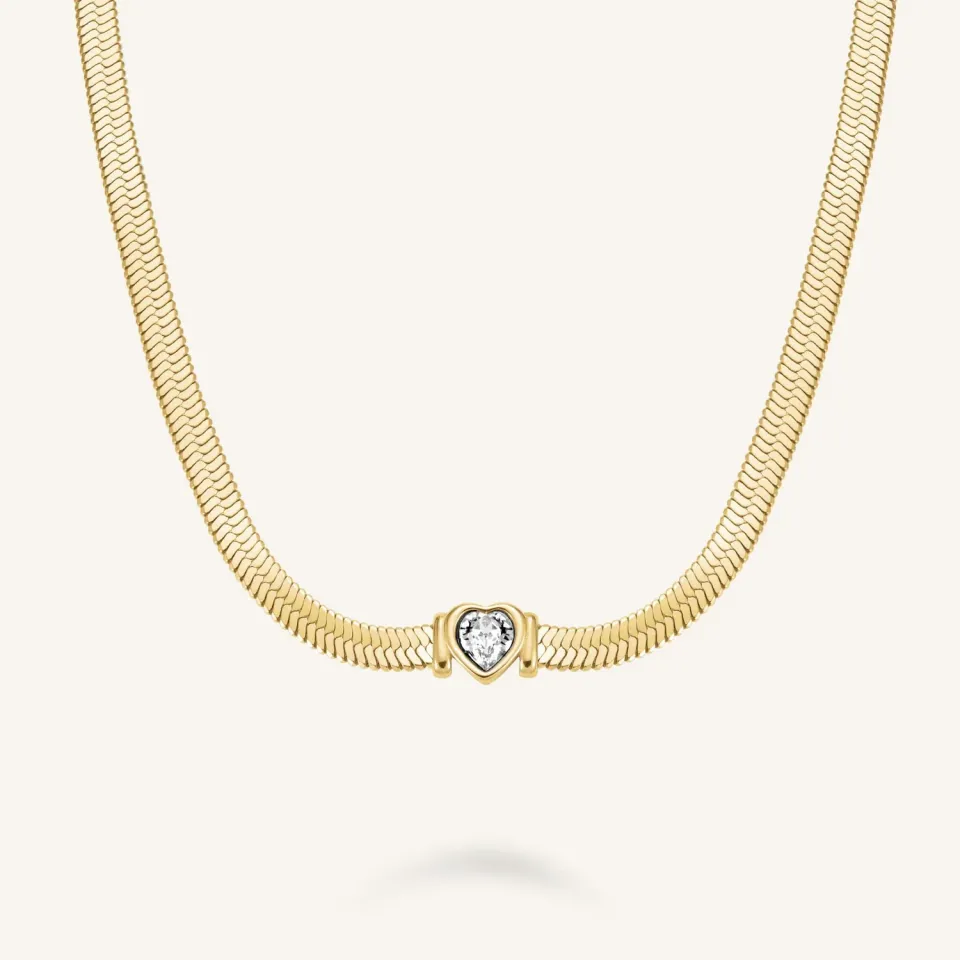 Rosefield Snake Heart Choker halskjede gull 38–42 cm
