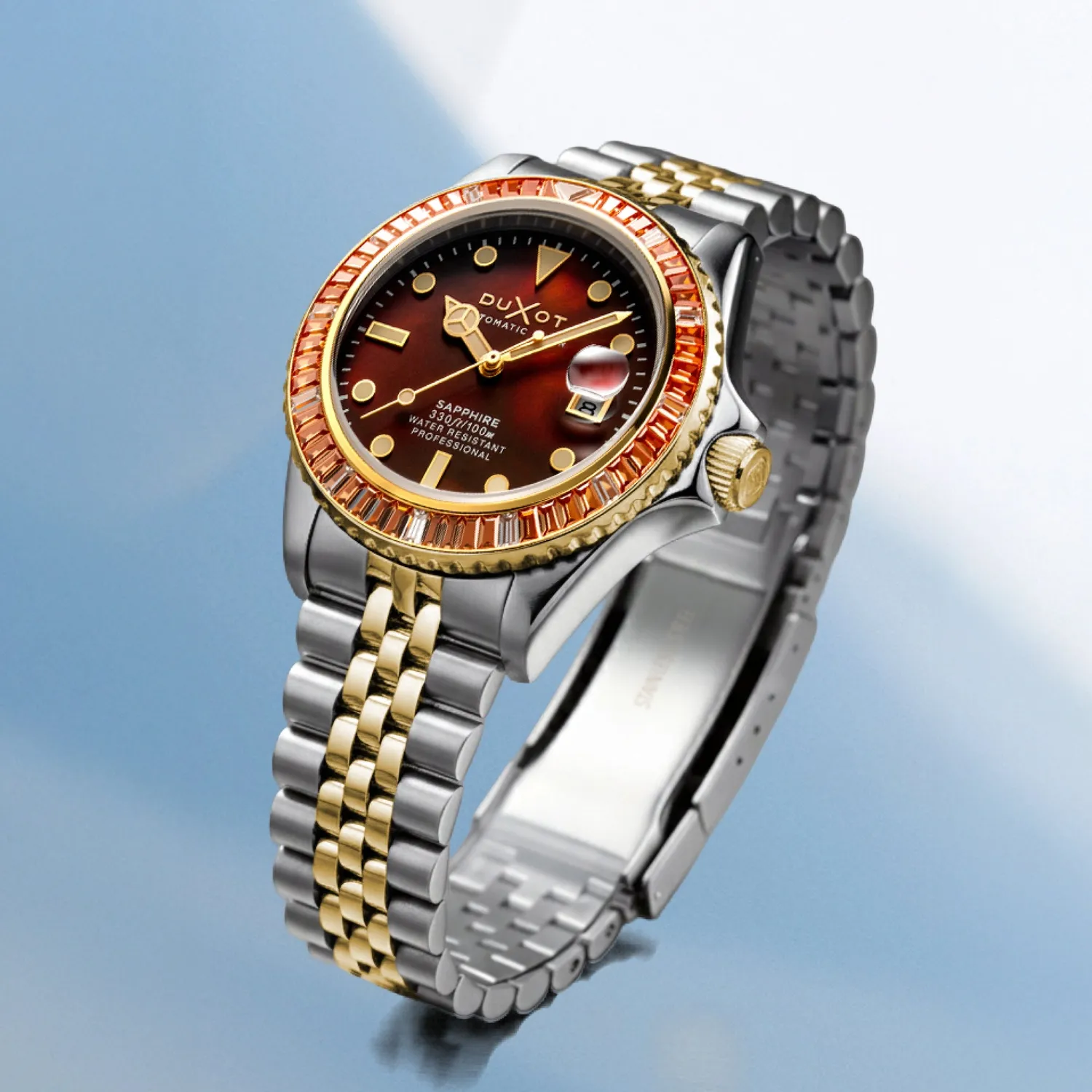 Duxot Atlantica 40 Rainbow Automatic klokke Brown Mop